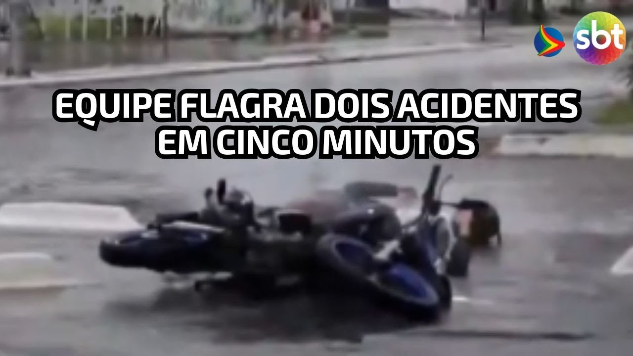 TV Jornal flagra dois acidentes de moto em rua alagada em meio às ...