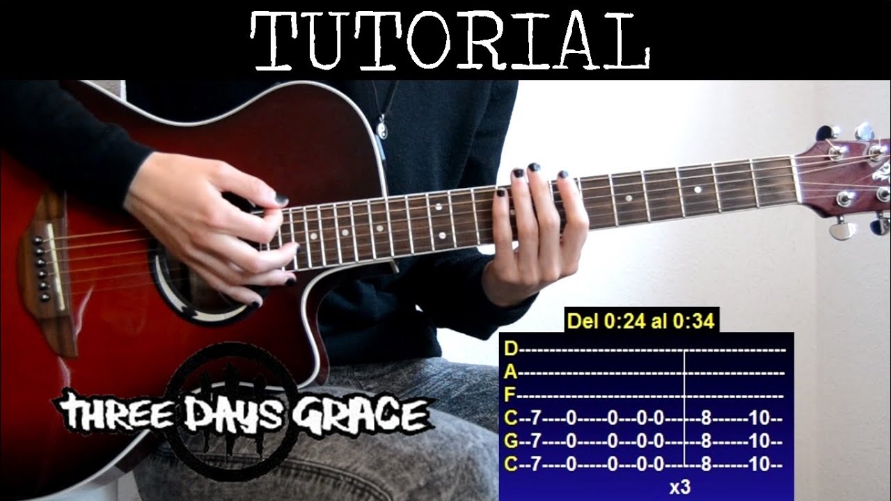 Cómo tocar Time of dying de Three Days Grace (Tutorial Guitarra) / How to play