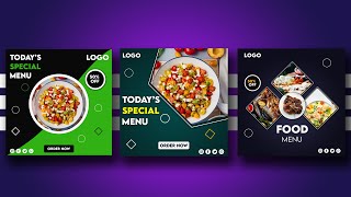 Social Media Banner or Food Menu Design in Photoshop | Photoshop Tutorial