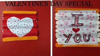 How to make ice-cream stick card|Valentines day Special|