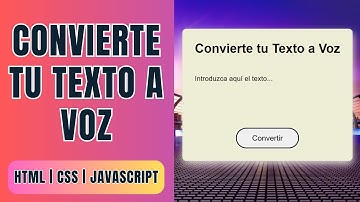 como hacer un CONVERTIDOR de TEXTO a VOZ