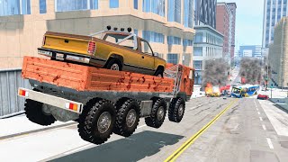 Realistic High Speed Pileups #1 - BeamNG Drive Crashes | CrashBoomPunk