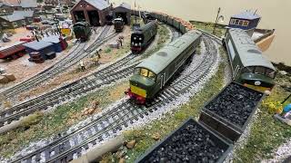 D2 and D3 pulling heavy freight past the signal box.