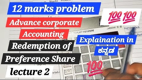 Redemption of Preference Share | 12 Marks important question | explanation in ಕನ್ನಡ | 4th sem Bcom