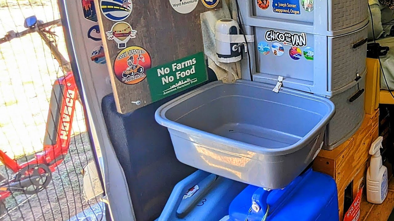 Quick And Easy Sink Solution For Van Life! vanlife boondocking 🌎🚐😃