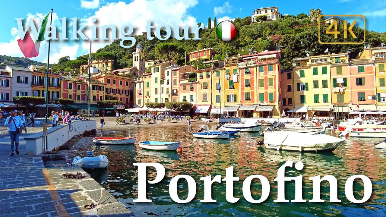 Portofino (Liguria), Italy【Walking Tour】History in Subtitles - 4K