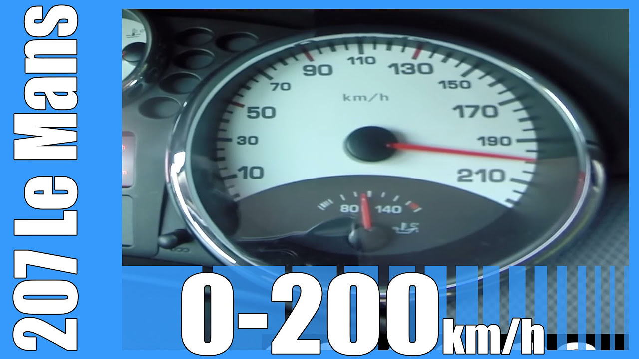 Update Peugeot 207 Le Mans 1.6 THP 150 HP Acceleration 0-200 km/h Beschleunigung Autobahn
