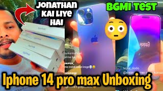 Iphone 14 pro max for Jonathan Live Unboxing by Kronten😍 | BGMI Test #Godlike #soul #bgmi