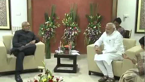 President of Guyana Donald Ramotar calls on PM Modi