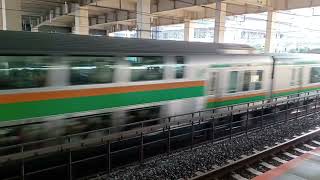 JR東日本E233系3000番台宮ヤマU627編成+後期横コツE-56編成混結編成4533Y湘南新宿ライン・横須賀線直通新宿経由普通逗子行きさいたま新都心駅通過