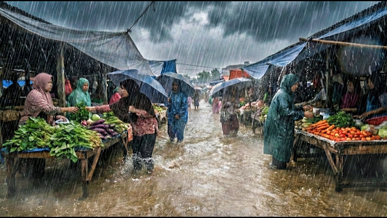heavy rain hit my village | Sleep soundly in the rain
