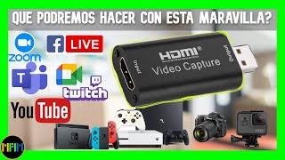 ✔Capturadora de VideoHDMI para Transmitir o Grabar Gameplayso como WebCam