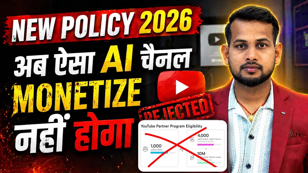AI Creators सावधान ⚠️ YouTube 2026 Policy Update | Monetize Hoga? - YouTube