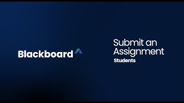 Submit an assignment in Blackboard - Students