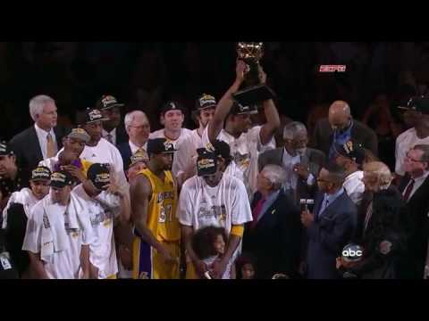 2010 Los Angeles Lakers NBA championship trophy presentation - YouTube