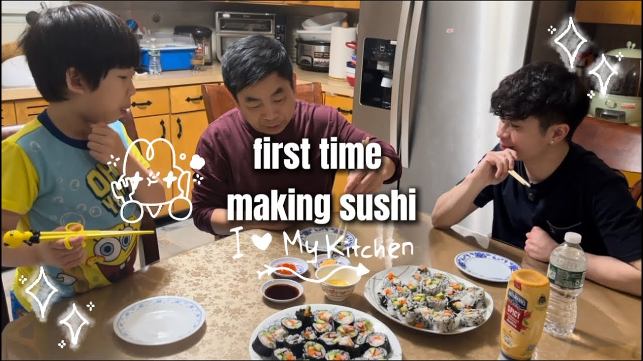 first time making sushi [vlog 13] - YouTube