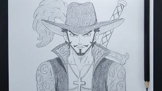 How To Draw Hawkeye Mihawk From One Piece || Easy Anime Sketch