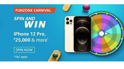 Amazon Funzone Carnival Spin And Win Quiz Answers Today l Win Apple iPhone 12 Pro l 25 June 2021