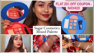 SUGAR X WONDER WOMAN MIXED PALETTE SWATCHES COMPARISON REVIEW & DEMO | #sugarcosmetics #makeup