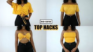 DIY NO-SEW T-SHIRT HACKS | T-Shirt Transformation