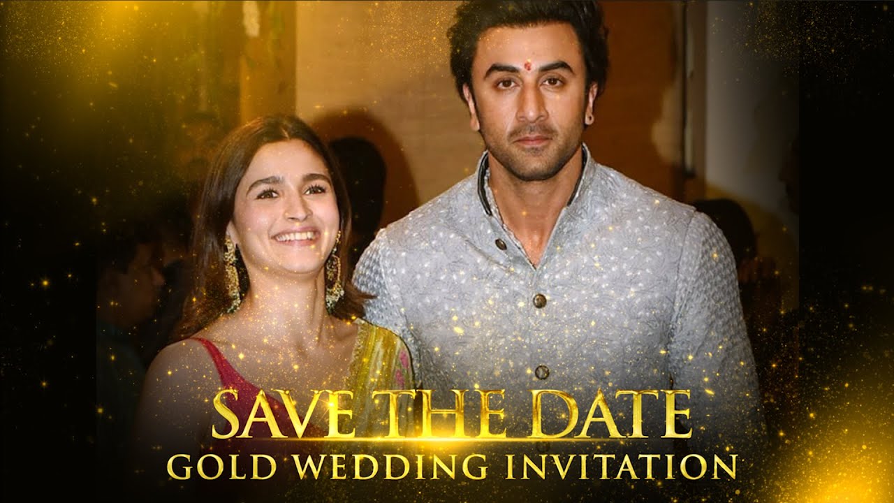 Latest Gold Wedding Invitation Video | April 2022 | Ranbir & Alia