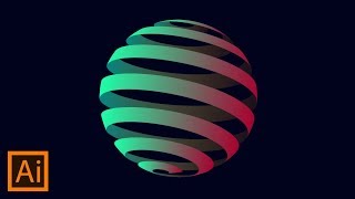 How to Create 3D Globe Spiral | Adobe Illustrator Tutorial