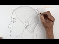 How to Draw a Girl's Face Simply: Side View  -  Beginners