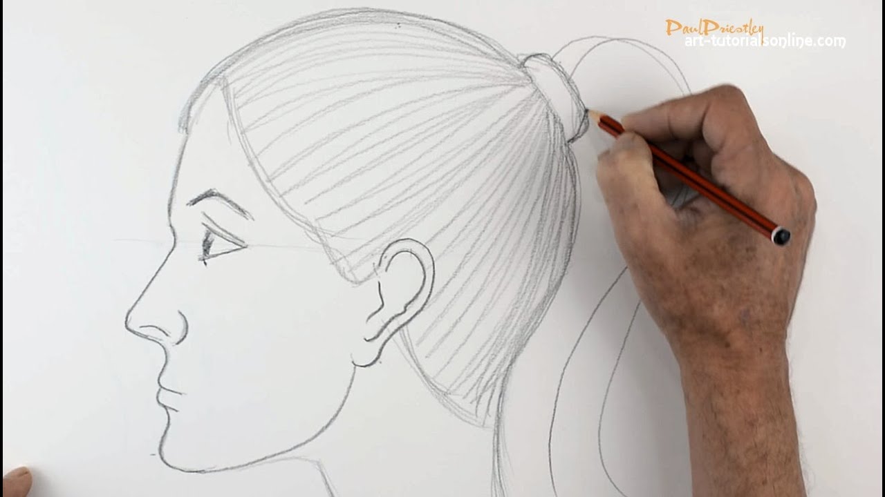 How To Draw A Girl S Face Simply Side View Beginners