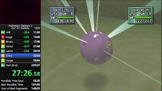 Pokemon Stadium 2 (Switch) - Gym Leader Castle Round 1 Speedrun in 1:51:35 [Current World Record]