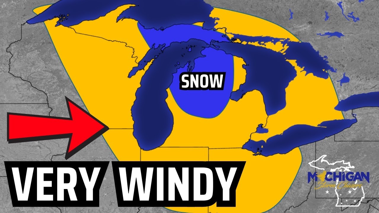 Strong Winds & Snow Squall For Monday - YouTube