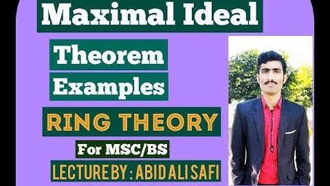Maximal Ideal || Ring Theory By MATH POINT ACADEMY