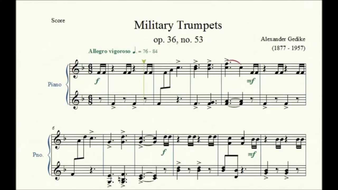Military Trumpets (op. 36, no. 53) Alexander Gedike Piano