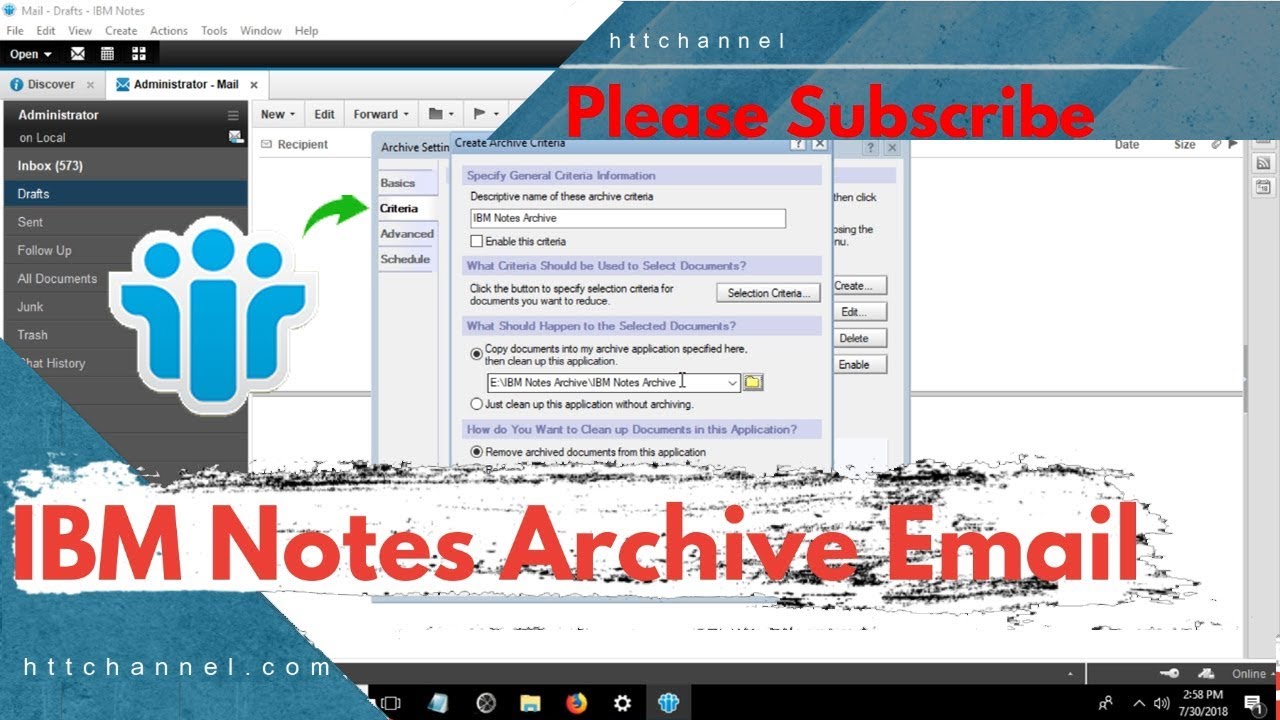 How To Archive Lotus Notes 8.5