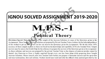 MPS-1 Solved assignment 2019-20
