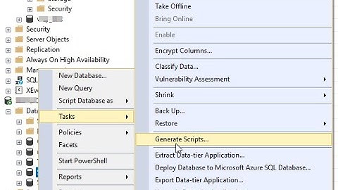 Generate Script or Data from SQL Server