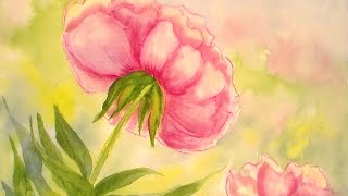 flower paint peony watercolors easy tutorial watercolor water tutorials weirich lindsay