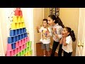 Kids Play With Colored Cups and Surprise Eggs with Toys