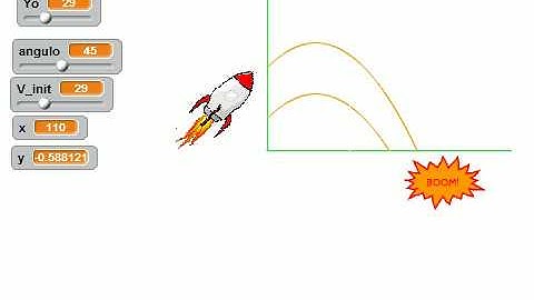 Projectile motion with Scratch