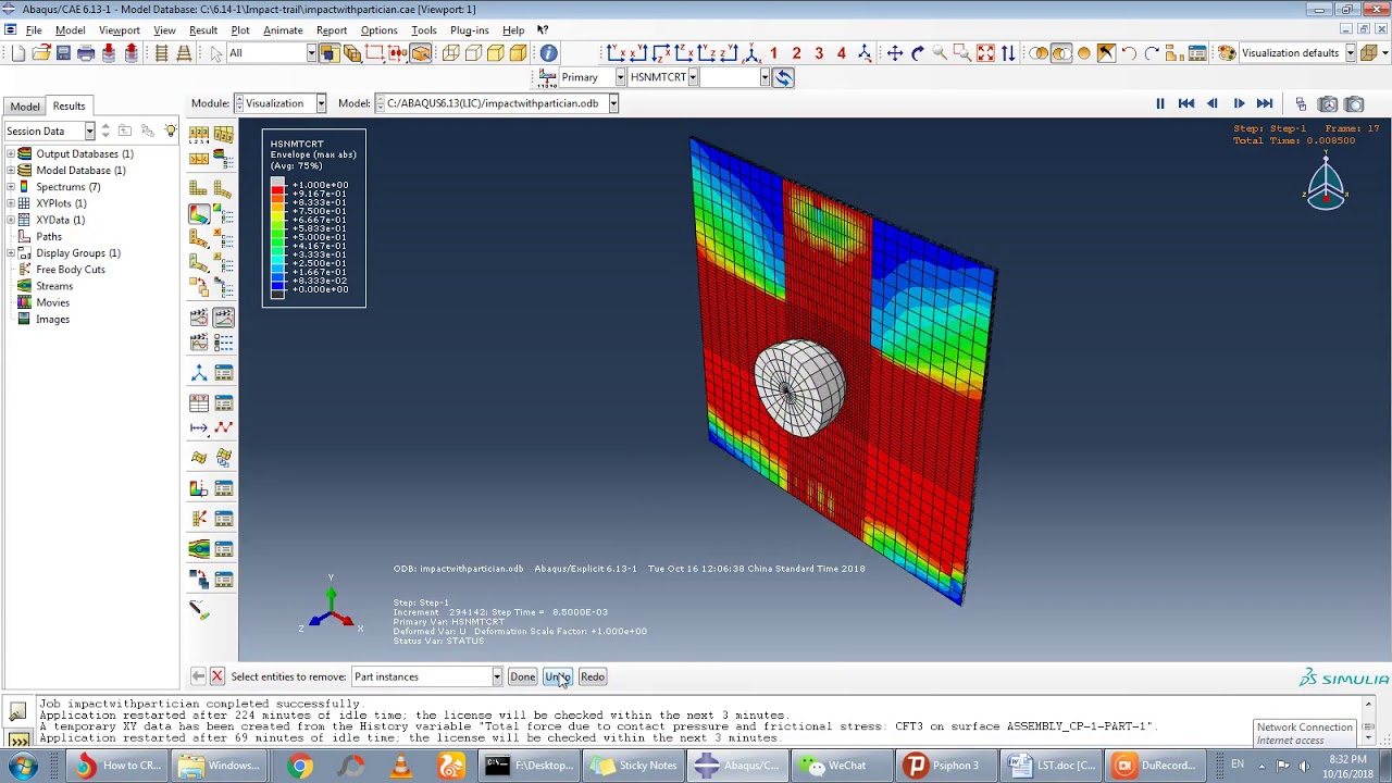 Low velocity impact on Composite Fiber and matrix