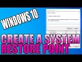 How To Create A System Restore Point In Windows 10 PC Tutorial | Restore To A Working Point