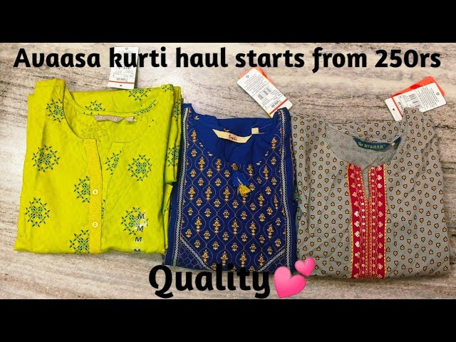 Trends avaasa kurti collection | avaasa brand kurti Rs.499, Rs.599, Rs.699  | College wear kurti - YouTube