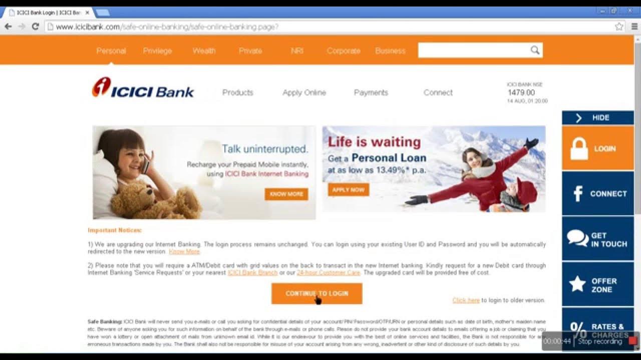 ICICI NET BANK LOGIN YouTube