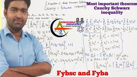 class FYBSC and FYBA How to proof Cauchy Schwarz inequality theorem by Abhishek Chaubey sir