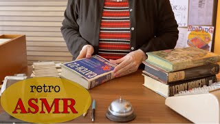 Retro Library ASMR 1960s ✨ Book Jackets 📚 Crinkles 🎞️ Stamping (Whispered Only)