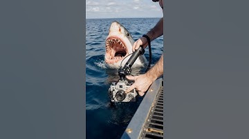 POV:You are recording an ocean documentary when suddenly a shark attacks you in the middle ocean #ai