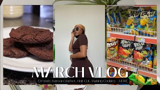 MARCH VLOG | NEW HAIR WHO THIS? 💇🏾‍♀️ Errands + Korean Market + Making Cookies| Jaay Natasha