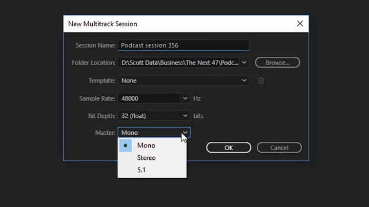 Adobe Audition   2 Channel Recording setup