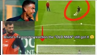 Bruno Fernandes Shocked by Ronaldo stunning Free Kick in Portugal training