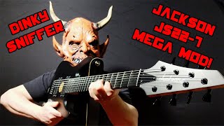 Jackson Dinky JS227 Mega Mod  EMG Gotoh Hipshot Schaller Upgrades on $199 7String Guitar