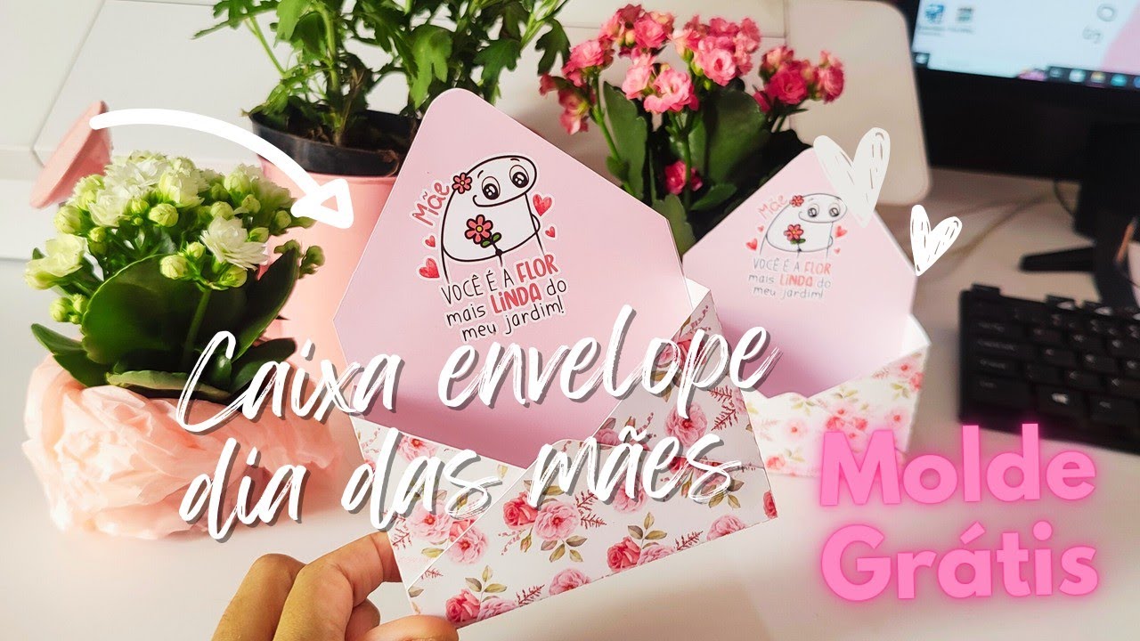 Caixa envelope dia das mães | molde grátis